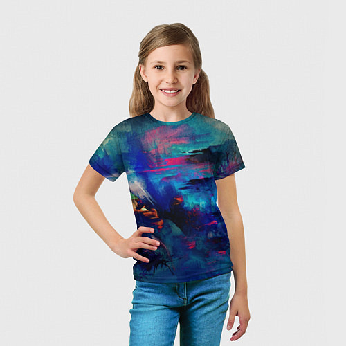 Детская футболка Абстракция красками midjourney / 3D-принт – фото 5