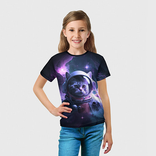 Детская футболка Котик космонавт / 3D-принт – фото 5
