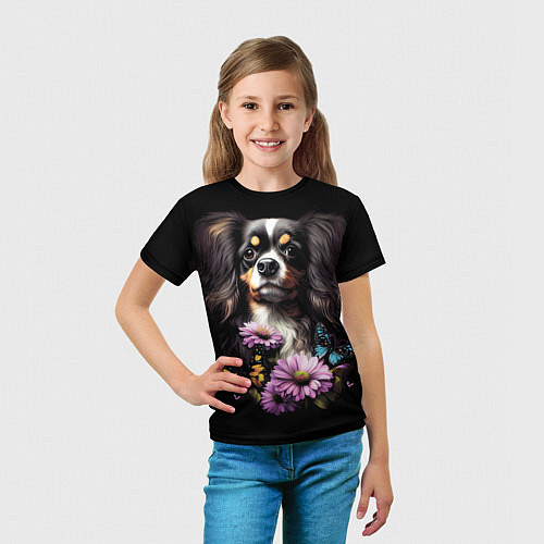 Детская футболка Кавалер Кинг Чарльз спаниель - черный / 3D-принт – фото 5
