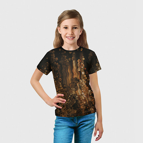 Детская футболка Тёмные камни и тёмные краски в воде / 3D-принт – фото 5