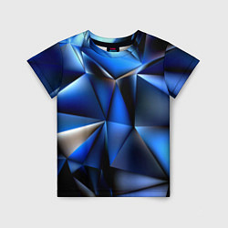 Футболка детская Polygon blue abstract, цвет: 3D-принт