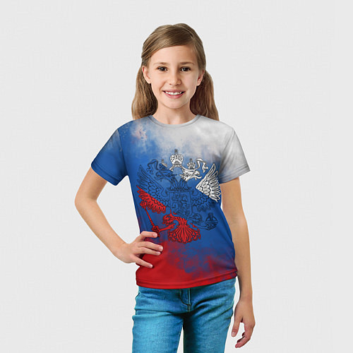 Детская футболка Триколор градиент / 3D-принт – фото 5