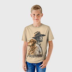 Футболка детская Человек и собака - friends, цвет: 3D-принт — фото 2