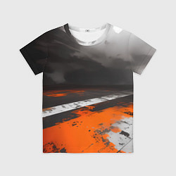Футболка детская Обочина шоссе-асфальт, цвет: 3D-принт