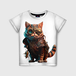 Футболка детская Стимпанк кот в очках, цвет: 3D-принт