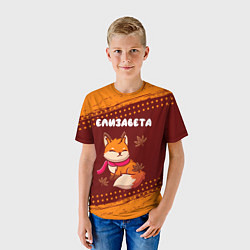 Футболка детская Елизавета осенняя лисичка, цвет: 3D-принт — фото 2