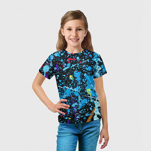 Детская футболка Брызги краски на холсте / 3D-принт – фото 5