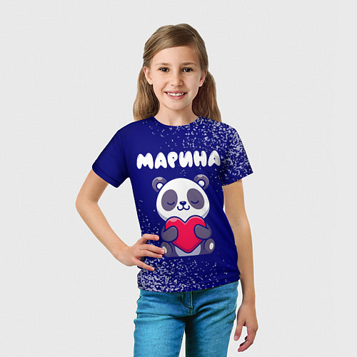 Детская футболка Марина панда с сердечком / 3D-принт – фото 5
