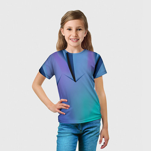 Детская футболка Светлые фигуры и листы / 3D-принт – фото 5