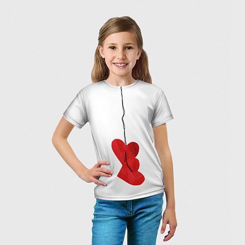 Детская футболка Сердца валентинки / 3D-принт – фото 5
