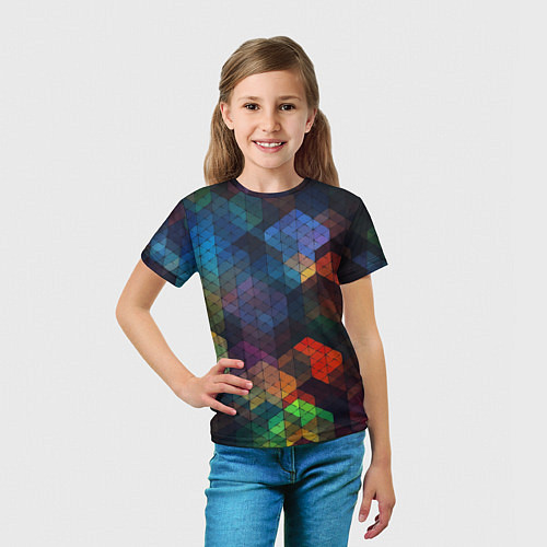 Детская футболка Стеклянная мозаика цветная / 3D-принт – фото 5