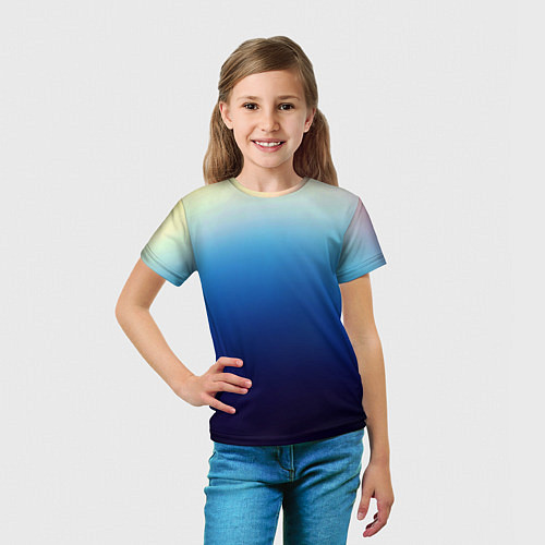 Детская футболка Blue gradient colors / 3D-принт – фото 5