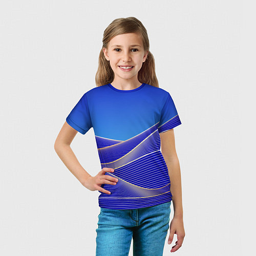 Детская футболка Волновая растровая композиция / 3D-принт – фото 5