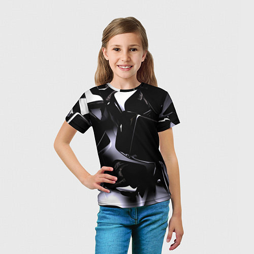 Детская футболка Хромированные кубы / 3D-принт – фото 5