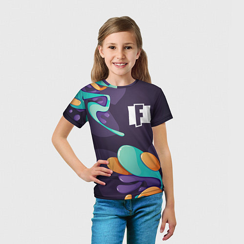 Детская футболка Fortnite graffity splash / 3D-принт – фото 5