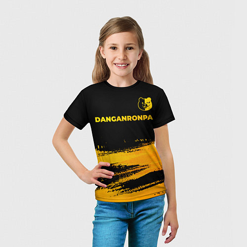 Детская футболка Danganronpa - gold gradient: символ сверху / 3D-принт – фото 5