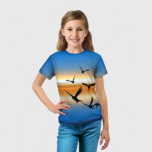 Детская футболка Вороны на закате / 3D-принт – фото 5