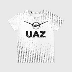 Футболка детская UAZ с потертостями на светлом фоне, цвет: 3D-принт