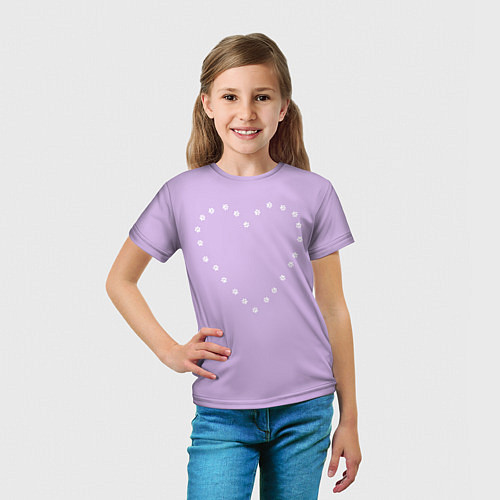 Детская футболка Лапки Love / 3D-принт – фото 5