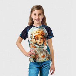 Футболка детская Рыжая девушка космонавт, цвет: 3D-принт — фото 2