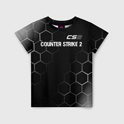 Футболка детская Counter Strike 2 glitch на темном фоне: символ све, цвет: 3D-принт