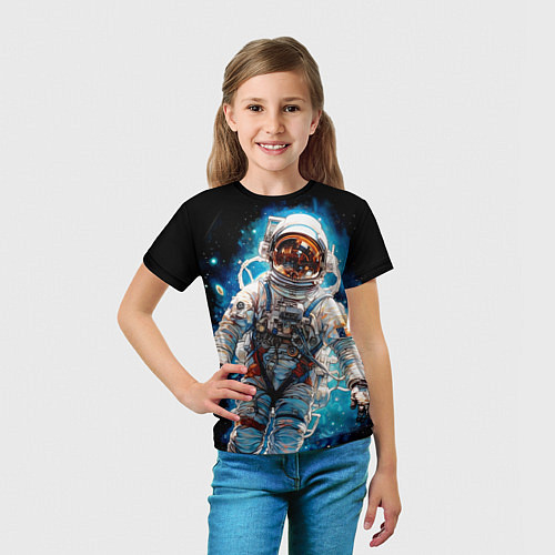 Детская футболка Космонавт в голубой дымке / 3D-принт – фото 5