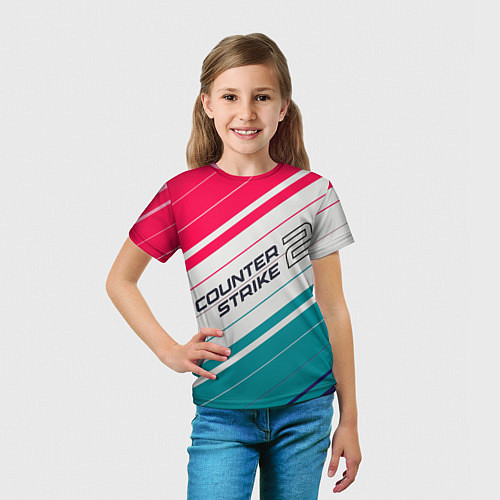 Детская футболка Counter strike 2 полосы / 3D-принт – фото 5