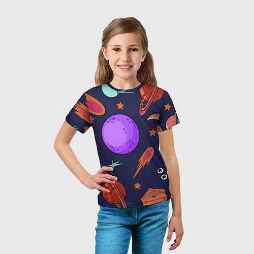 Детская футболка Космический арт планеты / 3D-принт – фото 5