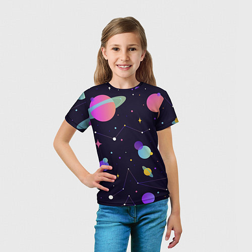 Детская футболка Разнообразие галактики / 3D-принт – фото 5