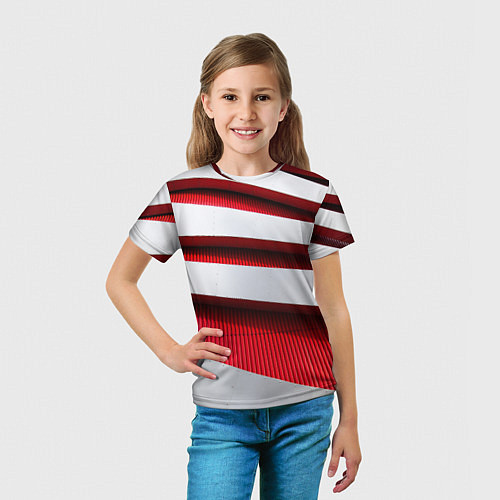 Детская футболка Два слоя металла - красный и белый / 3D-принт – фото 5