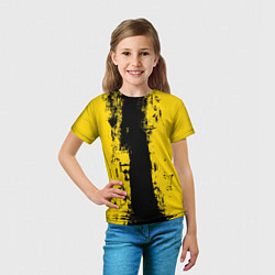 Футболка детская Вертикальная черно-желтая полоса Cyberpunk 2077, цвет: 3D-принт — фото 2