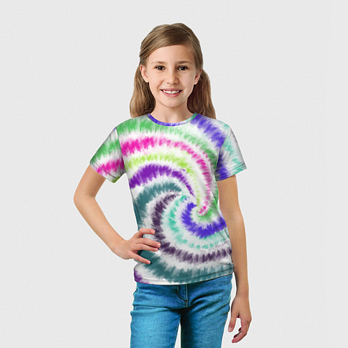 Детская футболка Тай-дай разноцветный / 3D-принт – фото 5