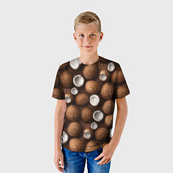 Футболка детская Сочная текстура из кокосов, цвет: 3D-принт — фото 2
