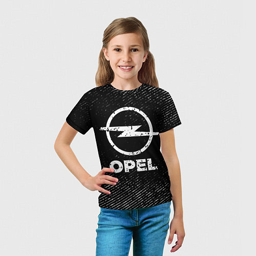 Детская футболка Opel с потертостями на темном фоне / 3D-принт – фото 5
