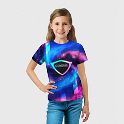 Футболка детская Genesis неоновый космос, цвет: 3D-принт — фото 2