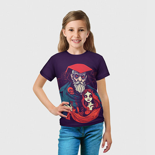 Детская футболка Девушка и злой колдун / 3D-принт – фото 5
