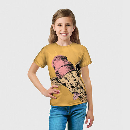 Детская футболка Жираф дразнит / 3D-принт – фото 5