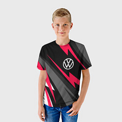 Футболка детская Volkswagen fast lines, цвет: 3D-принт — фото 2