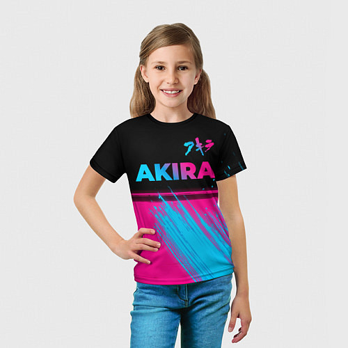 Детская футболка Akira - neon gradient: символ сверху / 3D-принт – фото 5