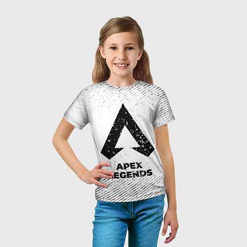Детская футболка Apex Legends с потертостями на светлом фоне / 3D-принт – фото 5