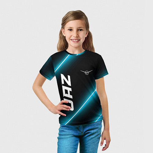 Детская футболка UAZ неоновые лампы / 3D-принт – фото 5