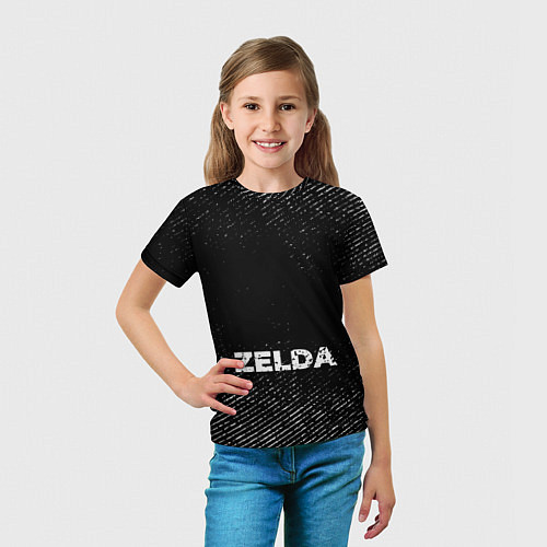 Детская футболка Zelda с потертостями на темном фоне / 3D-принт – фото 5