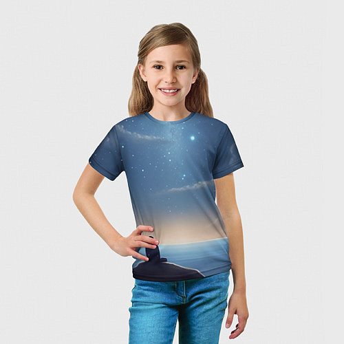 Детская футболка Мальчик, космос и море / 3D-принт – фото 5