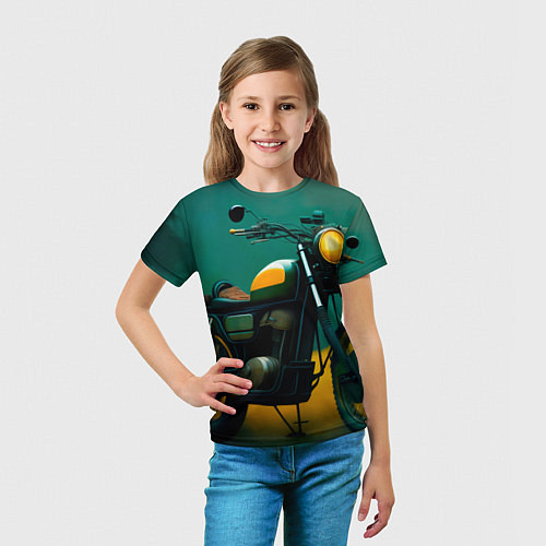Детская футболка Мотоцикл в лесу / 3D-принт – фото 5