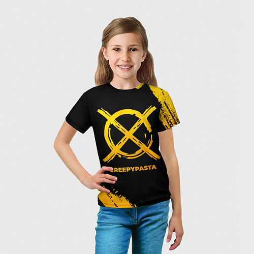 Детская футболка CreepyPasta - gold gradient / 3D-принт – фото 5