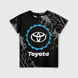Футболка детская Toyota в стиле Top Gear со следами шин на фоне, цвет: 3D-принт