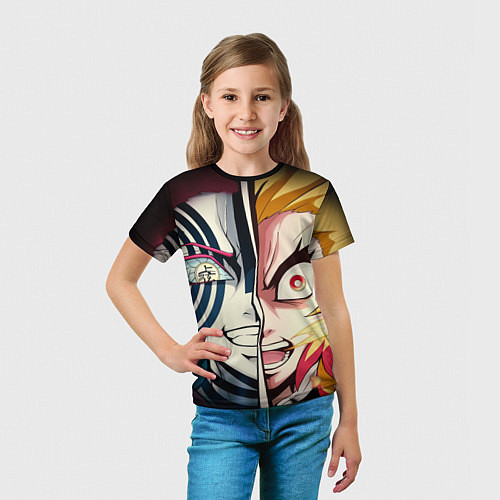 Детская футболка Аказа и Ренгоку - клинок / 3D-принт – фото 5