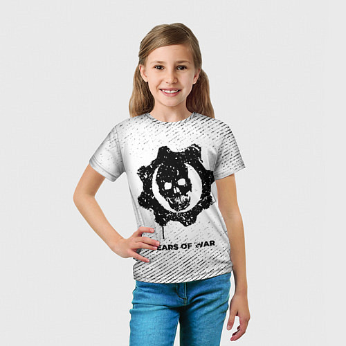 Детская футболка Gears of War с потертостями на светлом фоне / 3D-принт – фото 5