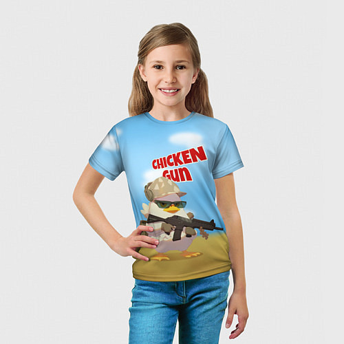 Детская футболка Цыпленок - Чикен Ган / 3D-принт – фото 5