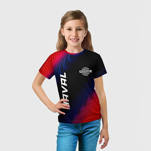 Детская футболка Haval красный карбон / 3D-принт – фото 5